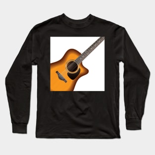 Acoustic Guitar Design, Artwork, Vector, Graphic Long Sleeve T-Shirt